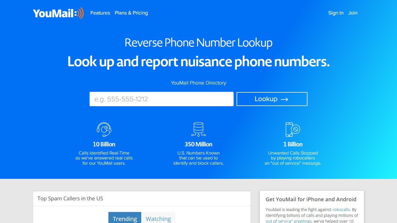 Free Reverse Phone Number Lookup and Phone Number Search | YouMail